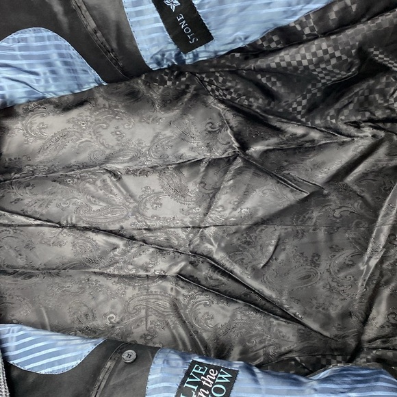 STONE ROSE BLACK VELVET PEAK LAPEL BLAZER Red Rivet Collection size 44R - Picture 11 of 12